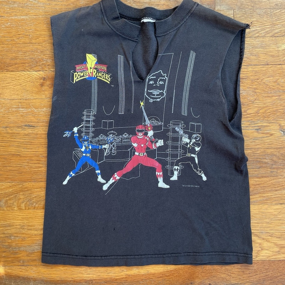 Vintage Mighty Morphin Power Rangers‎ Shirt Youth Large 1994 Saban Cut Neck